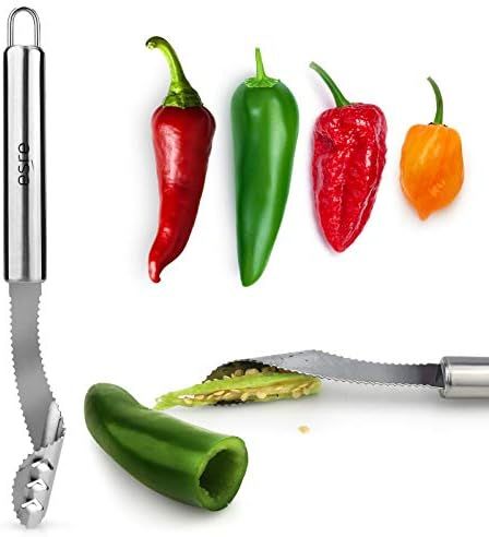 ESRE Stainless Steel Pepper Core Remover, Jalapeno Pepper Corer Tool Chili Deseeder, Sharp Edge Kitc | Amazon (US)