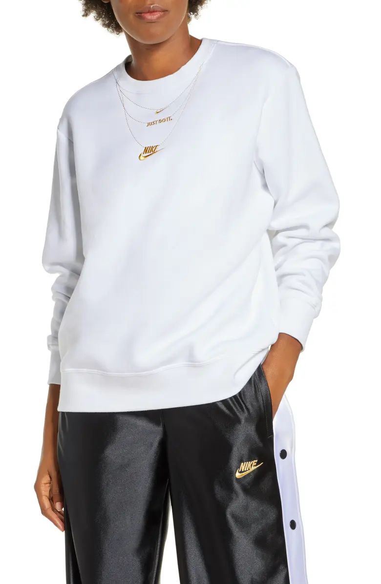 Nike Sportswear Embroidered Glam Fleece Sweatshirt | Nordstrom | Nordstrom