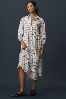 The Bettina Tiered Shirt Dress by Maeve | Anthropologie (US)