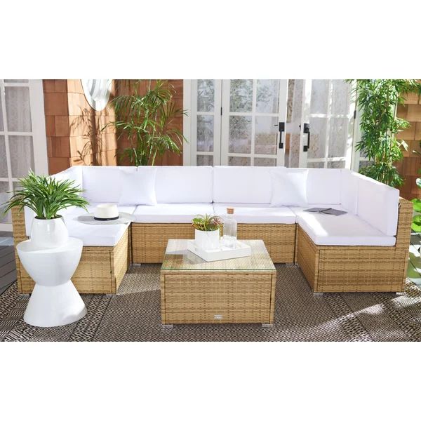 Diona 7 Piece Rattan Sectional Seating Group with Cushions | Wayfair North America