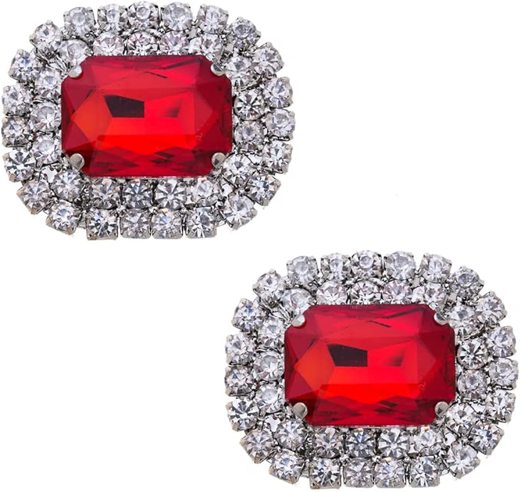 Ruihfas Bridal Wedding Shoes Dress Hat Accessories Fashion Rhinestones Crystal Shoe Clips 2 Pcs | Amazon (US)