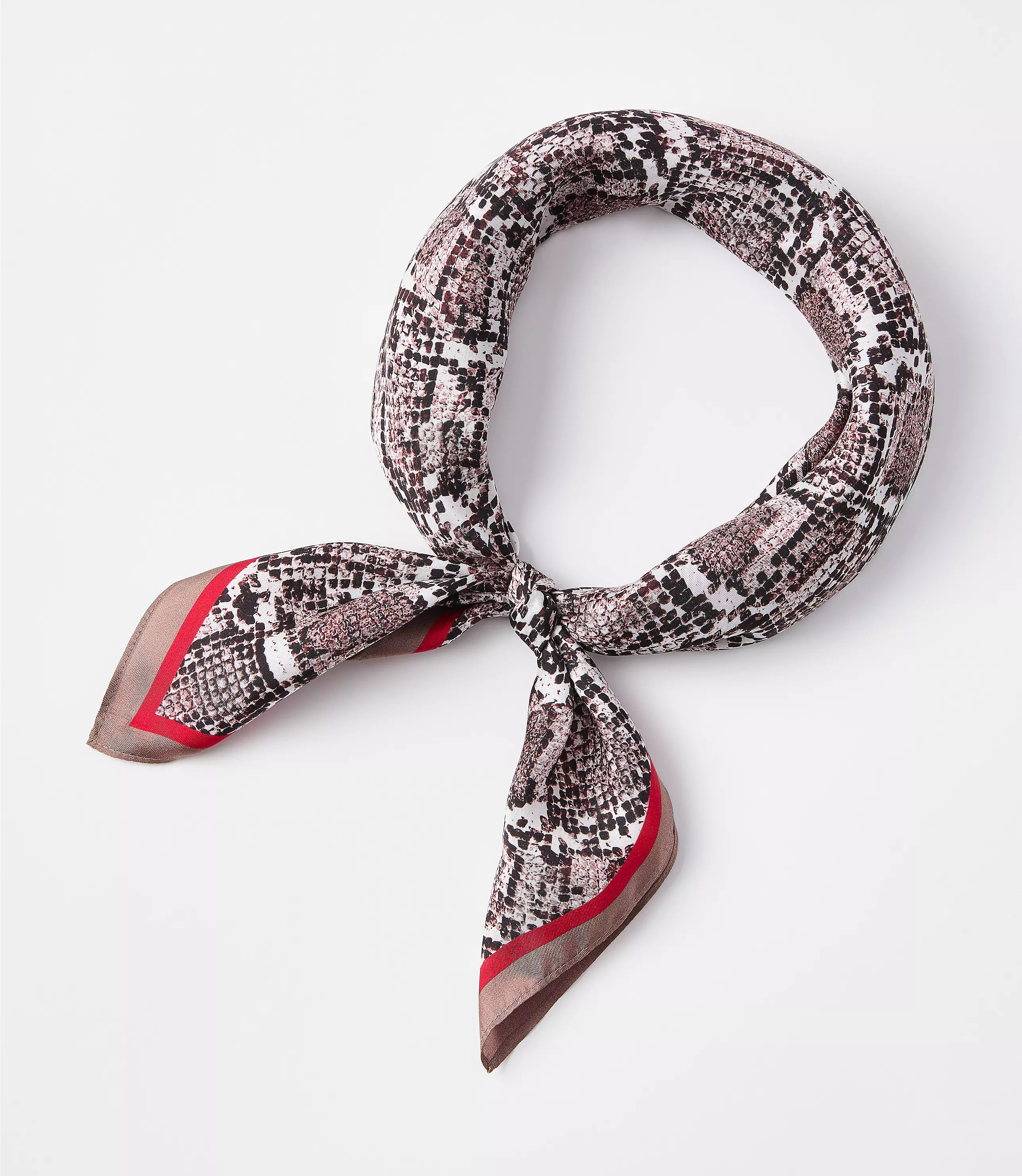 Snake Print Silk Square Scarf | LOFT