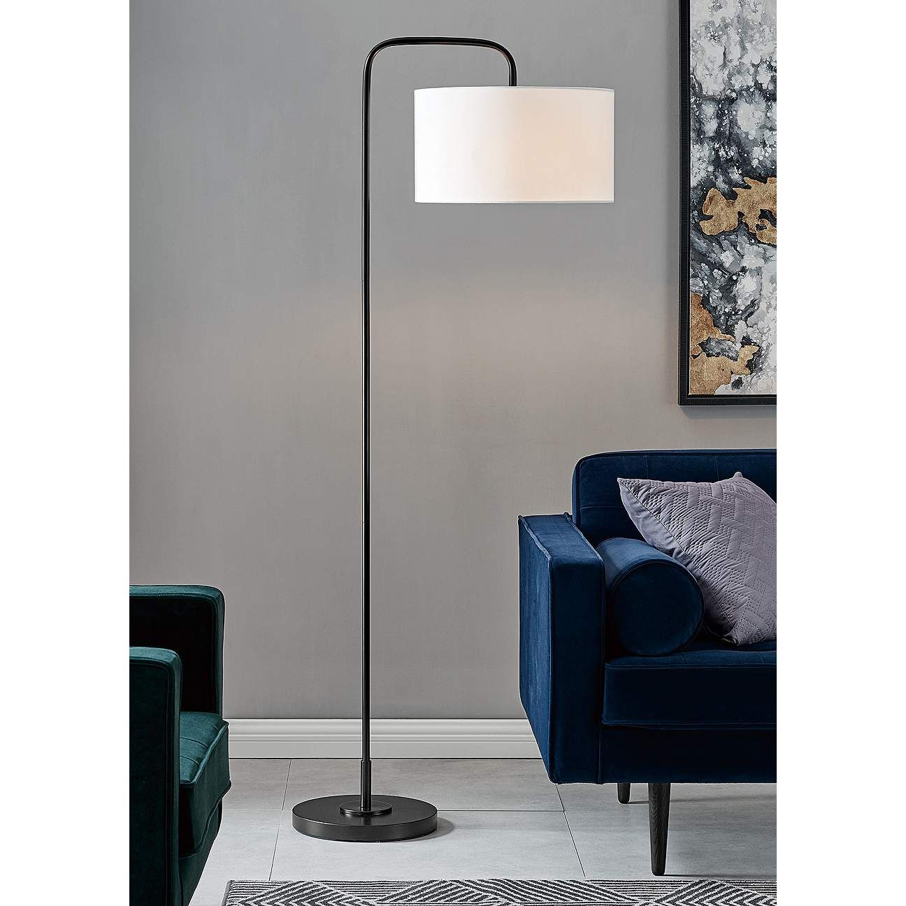 Lite Source Orea Black Metal Stem Floor Lamp | Lamps Plus