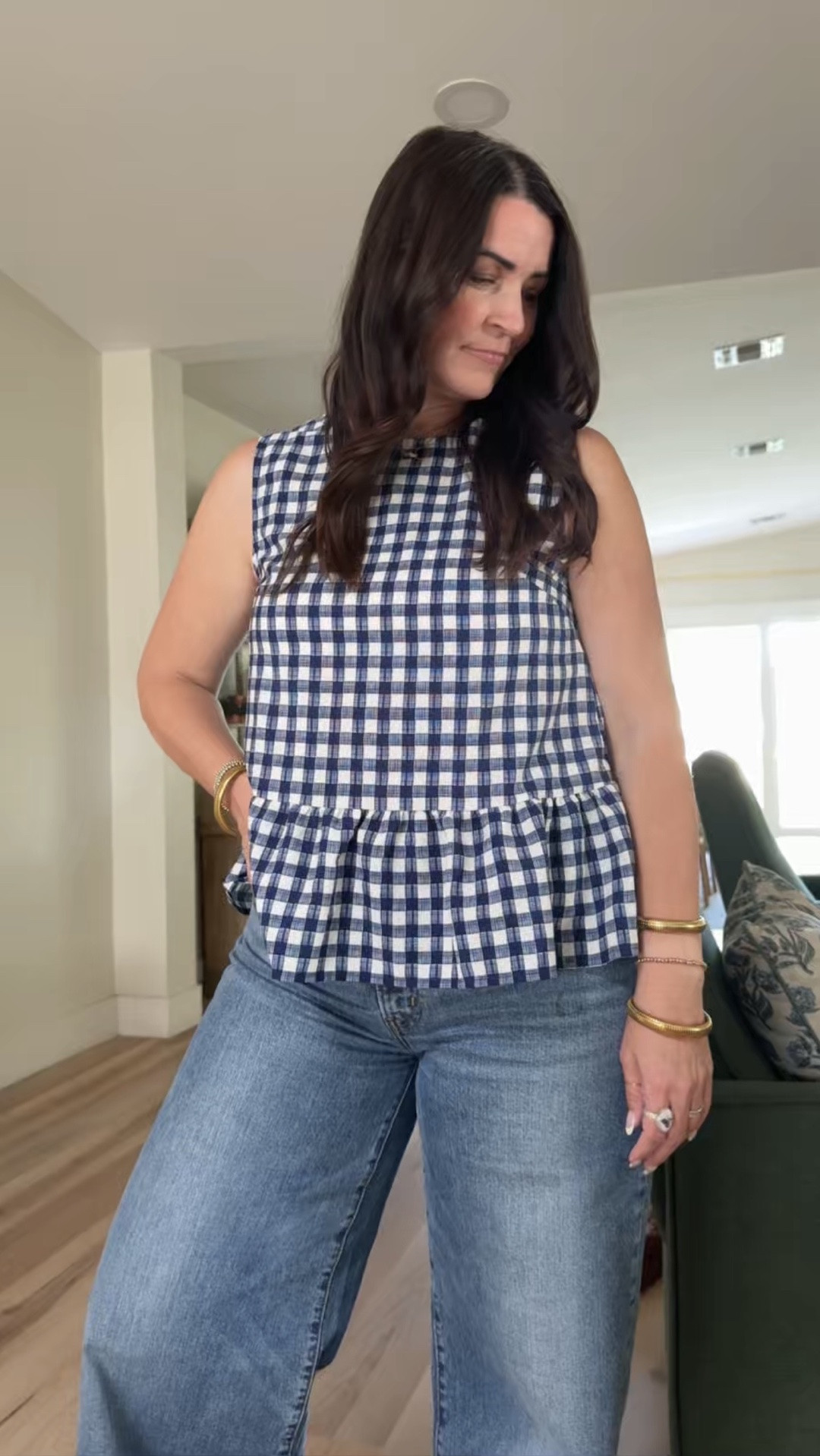 Paired my new gingham top with Levi's wide leg jeans for a fresh spring look. Cozy yet chic! 🌸

#LTKmomlife #LTKootd #LTKgrwm