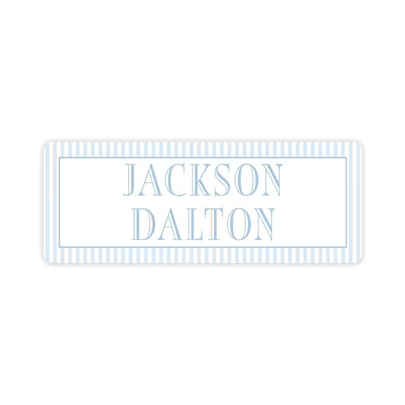 Blue Stripe Back to School Labels Blue Waterproof Stick - Etsy | Etsy (US)