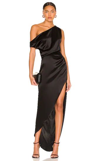 Dinah One Shoulder Dress in Black | Revolve Clothing (Global)