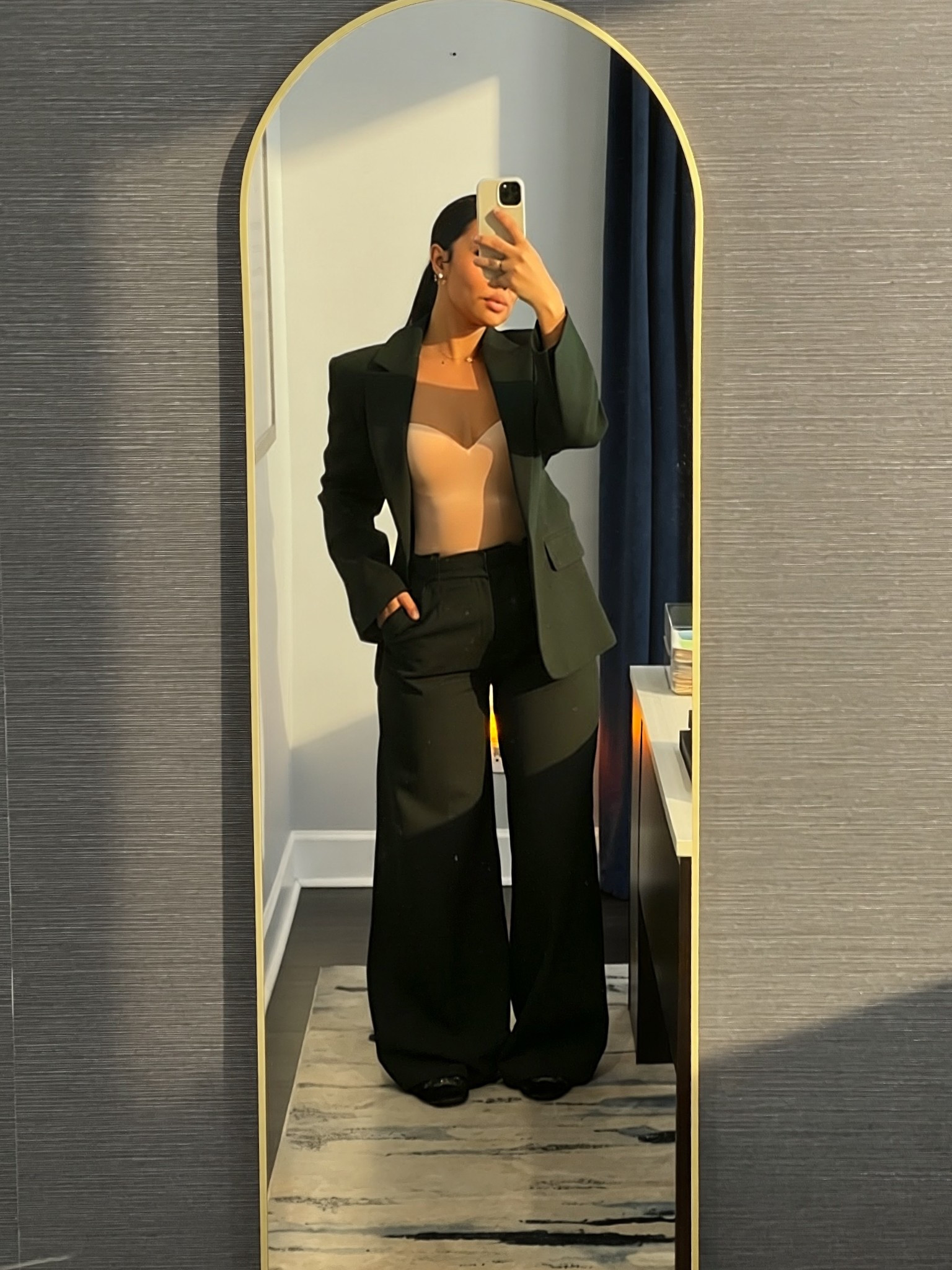 Suit: Zara - from years ago so no link :(
Bodysuit: Fashionnova - also sold out :(