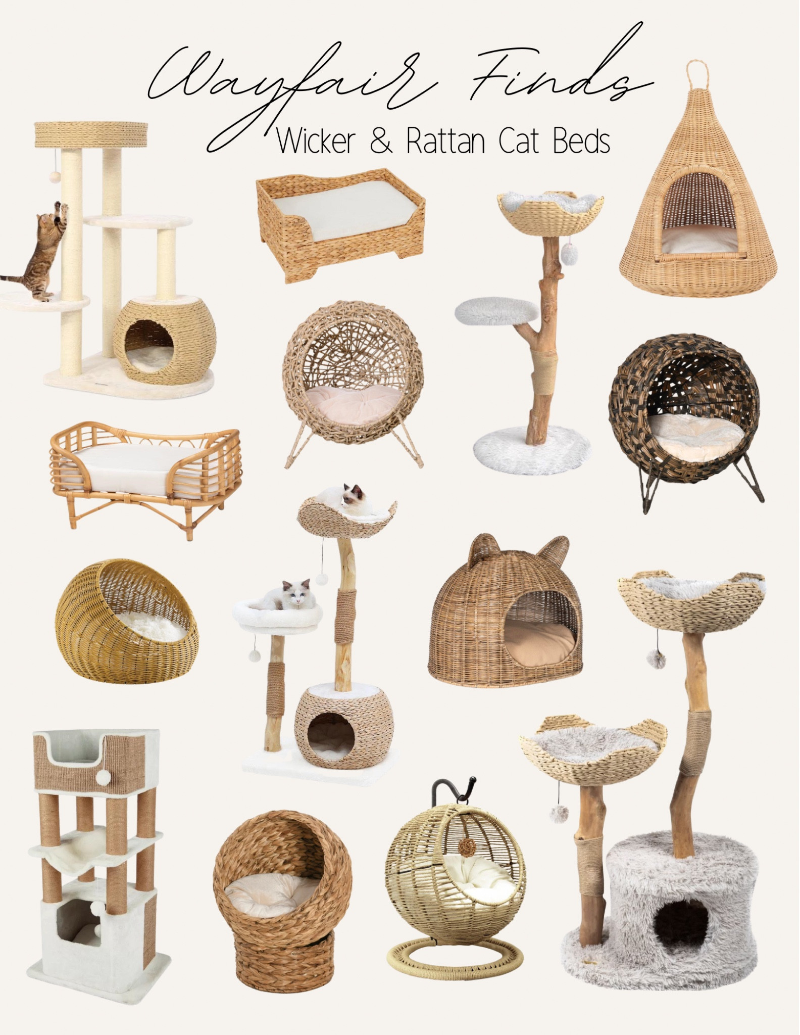All the best cat beds from Wayfair for your beige and neutral aesthetic home! 🤍 #LTKxWayDay  

#LTKHome #LTKSaleAlert #LTKFamily