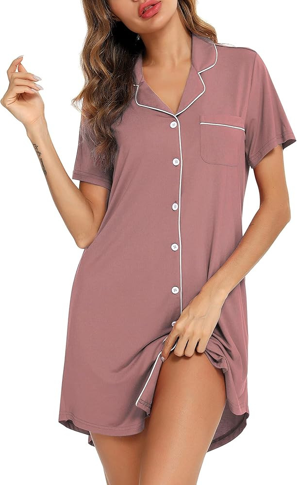 Leikar Maternity Nightgown For Women Nursing Pajamas Long Sleeve Sleepshirt | Amazon (US)