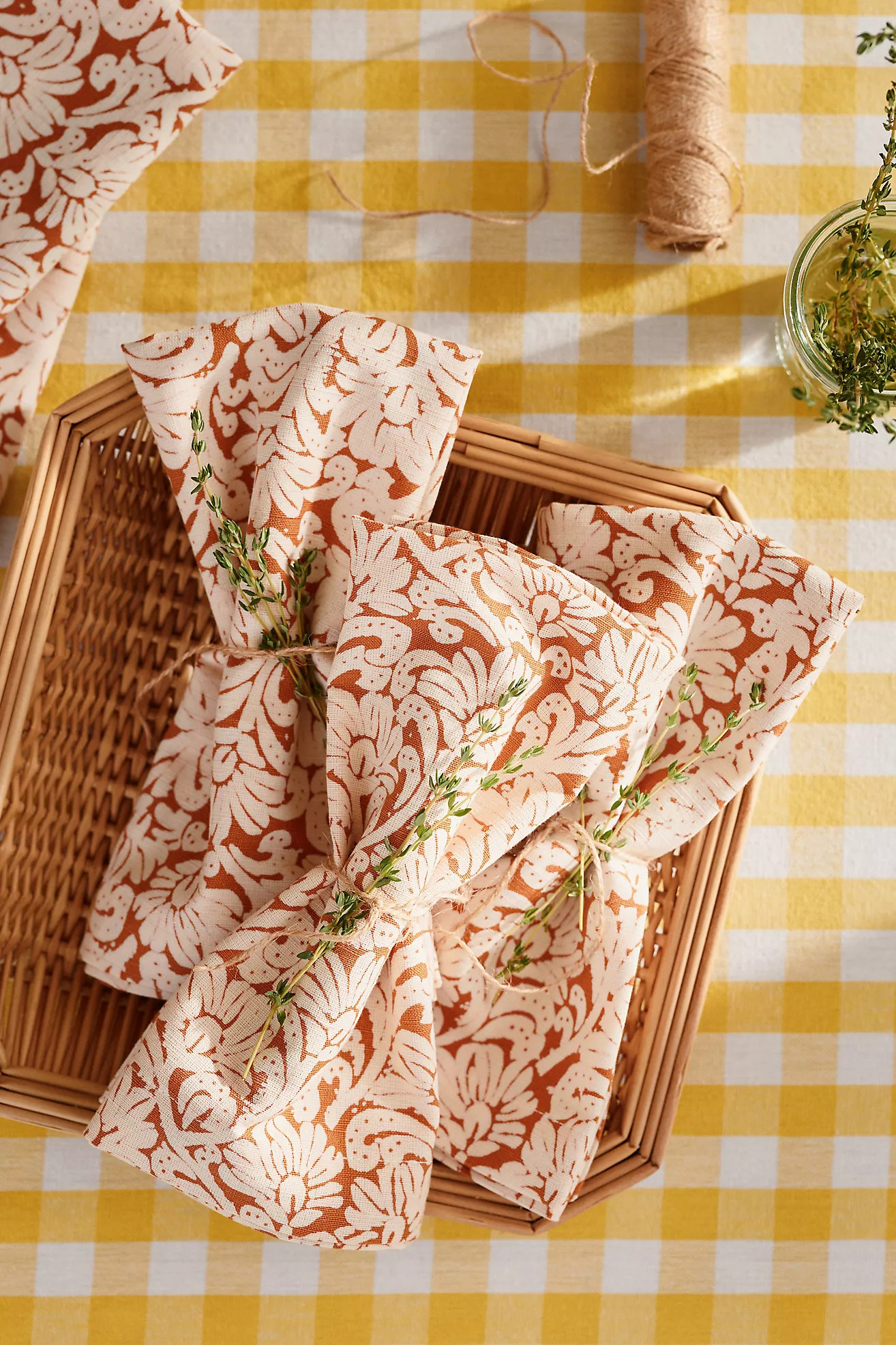 Demeter Embroidered Cotton Napkins, Set of 4 | Anthropologie (US)