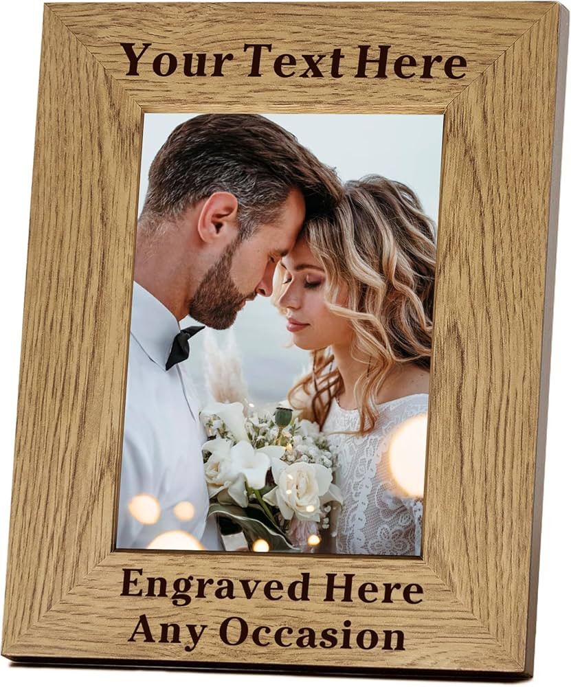 EDSG Personalized Photo Frames 4x6, 5x7 Picture Frame Engraved, Custom Wood Frame Gifts for Fathe... | Amazon (US)