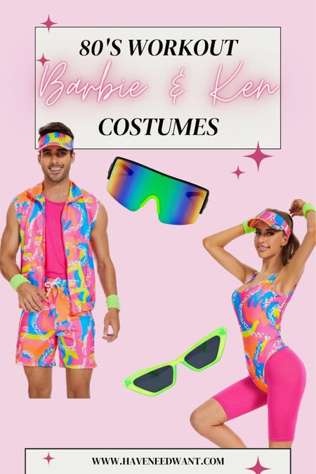 80’s workout Barbie and Ken costumes from the Barbie movie! Perfect for an 80’s themed party 🎉 

#LTKparties #LTKSeasonal #LTKunder50