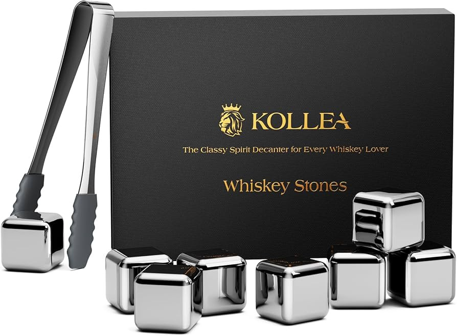 Kollea Whiskey Stones, 8 Packs Stainless Steel Whiskey Chilling Rocks, Reusable Ice Cube for Drin... | Amazon (US)