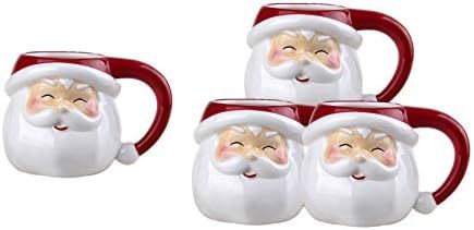 Comfy Hour Joyful Holiday Collection Santa Claus Mugs, Set of 4 Cups, Winter Christmas Gift, Ceramic | Amazon (US)