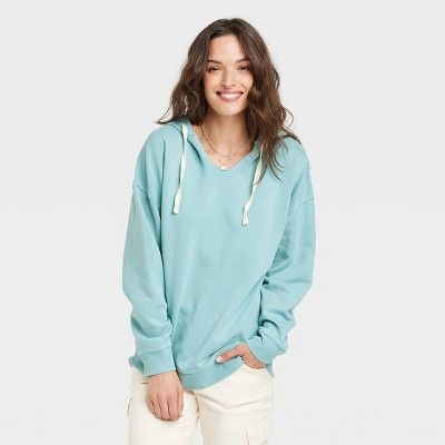 Women&#39;s Fleece Hooded Sweatshirt - Universal Thread&#8482; Light Blue XS | Target