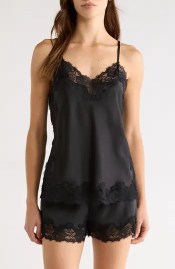 Lace Trim Satin Short Pajamas | Nordstrom