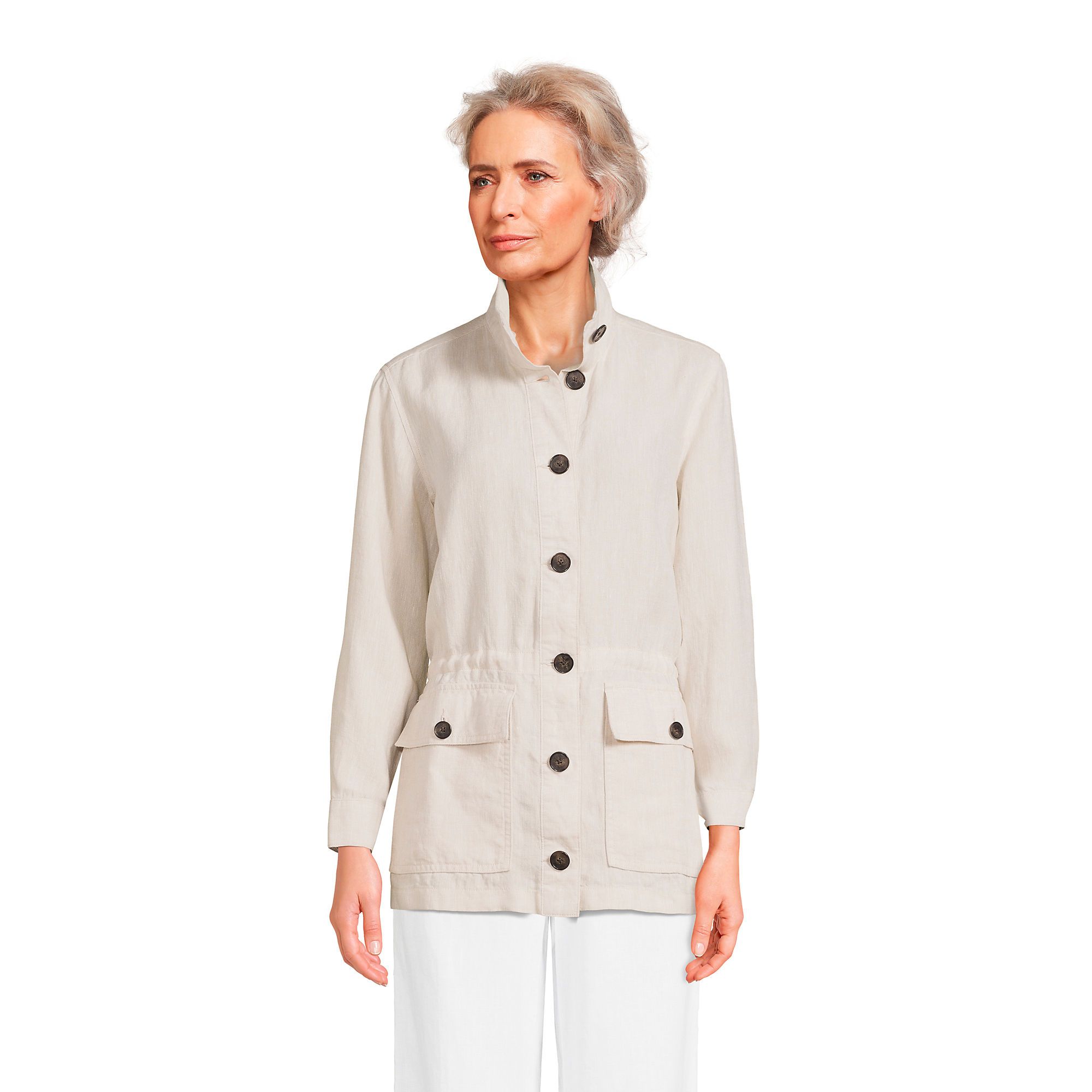 Women's Linen Long Jacket | Lands' End (US)