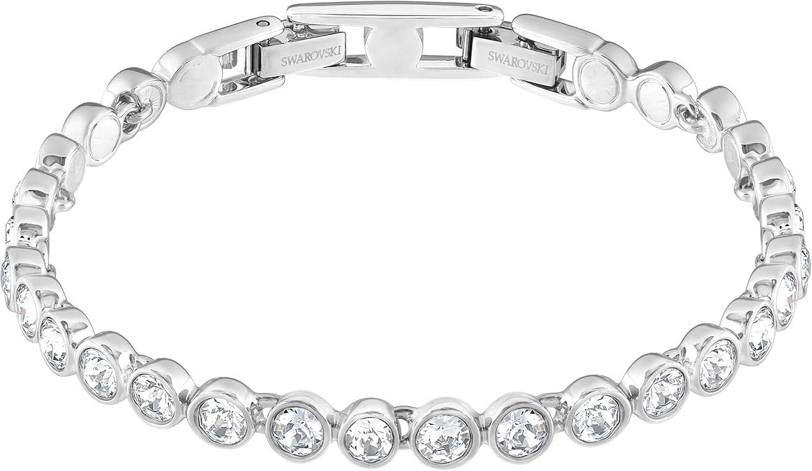 Swarovski Women's Tennis Bracelet and Earring Collection, Rhodium Finish, Clear Crystals | Amazon (US)
