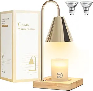 CRD Candle Warmer Lamps, Dimmable Candle Lamp, Top Down Candle Warmers, Wood Base Candle Melting ... | Amazon (US)