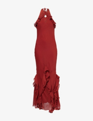 Sofia Halterneck Woven Maxi Dress | Selfridges