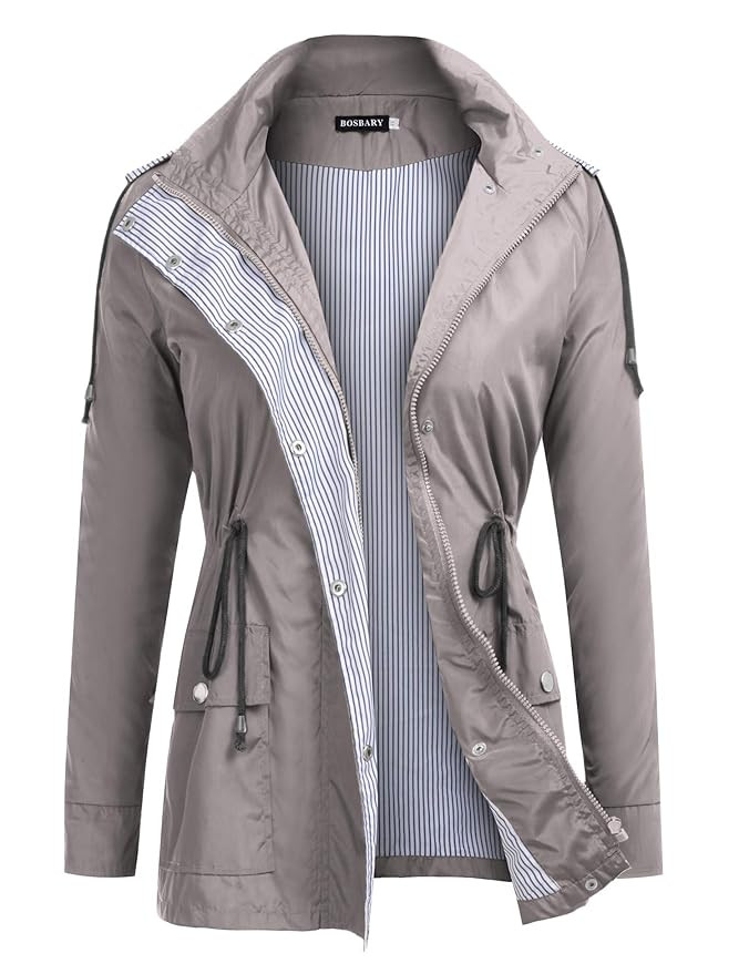 bosbary Women's Rain Jacket Active Outdoor Hiking Climbing Raincoats Waterproof Lightweight Hoode... | Amazon (US)