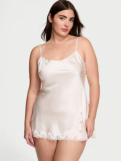 Atelier Bridal Silk Lace-Trim Mini Slip Dress, White/ivory, Xxl - Women's Slips - Victoria's Secret | Victoria's Secret (US / CA )