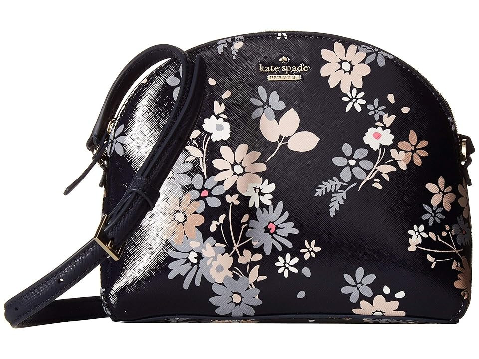 Kate Spade New York Cameron Street Floral Large Hilli (Navy) Handbags | Zappos