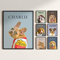 Personalized Pet Portrait Custom Dog From Photo Owner Gift Loss Memorial Cat Digital Download Wall Art | Etsy (US)