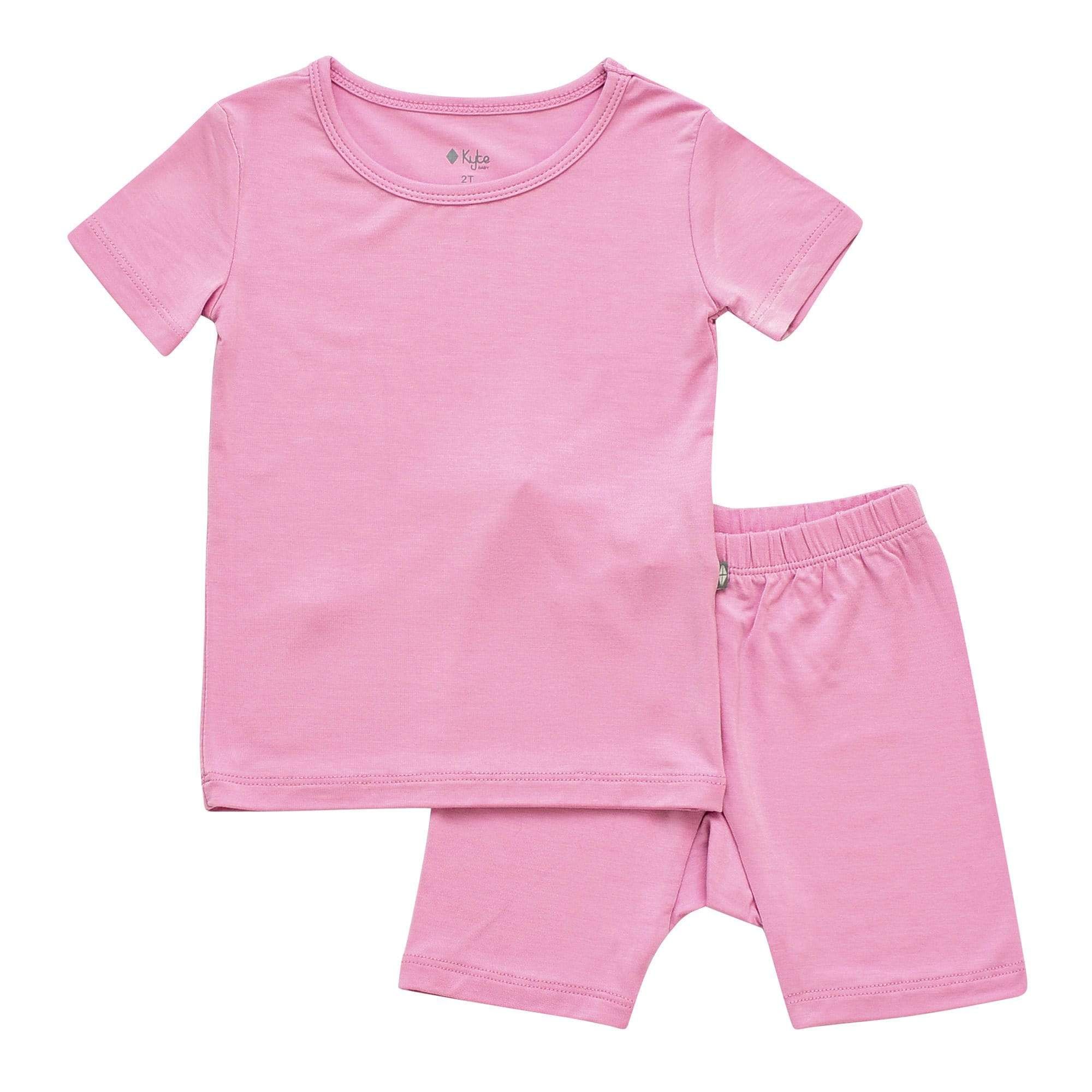 Short Sleeve Toddler Pajama Set in Bubblegum | Kyte BABY