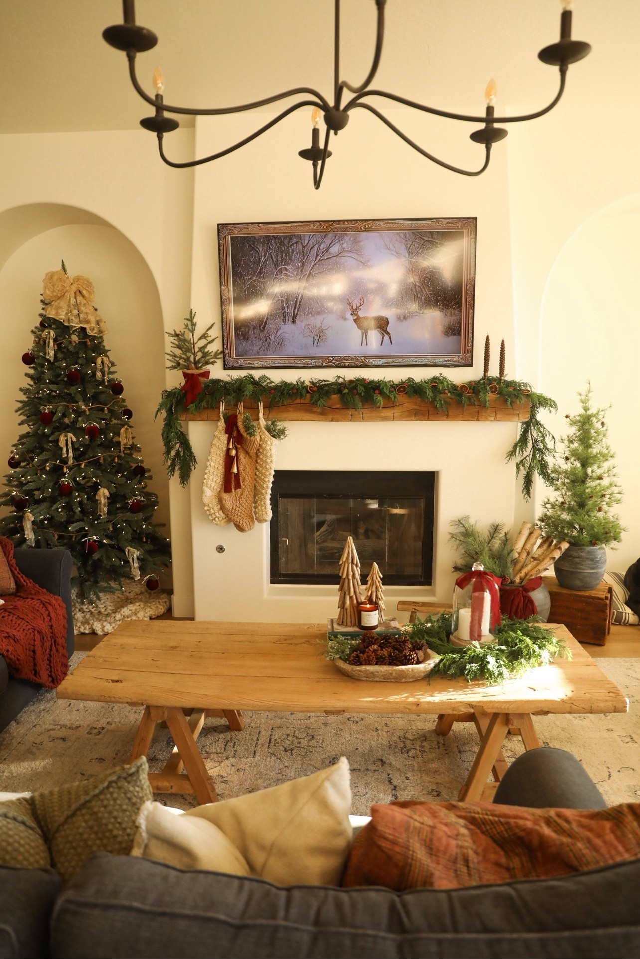 Rustic Christmas living room decor #homedecor #decor #ltkhome #christmasdecor #holidaydecor #christmaslivingroom 

#LTKHome #LTKSeasonal #LTKHoliday