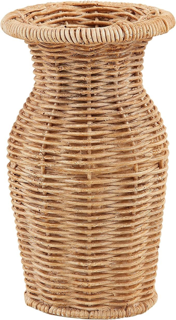 Mud Pie Skinny Resin Basket Weave Vase; 6 1/2" x 3 3/4" Dia | Amazon (US)