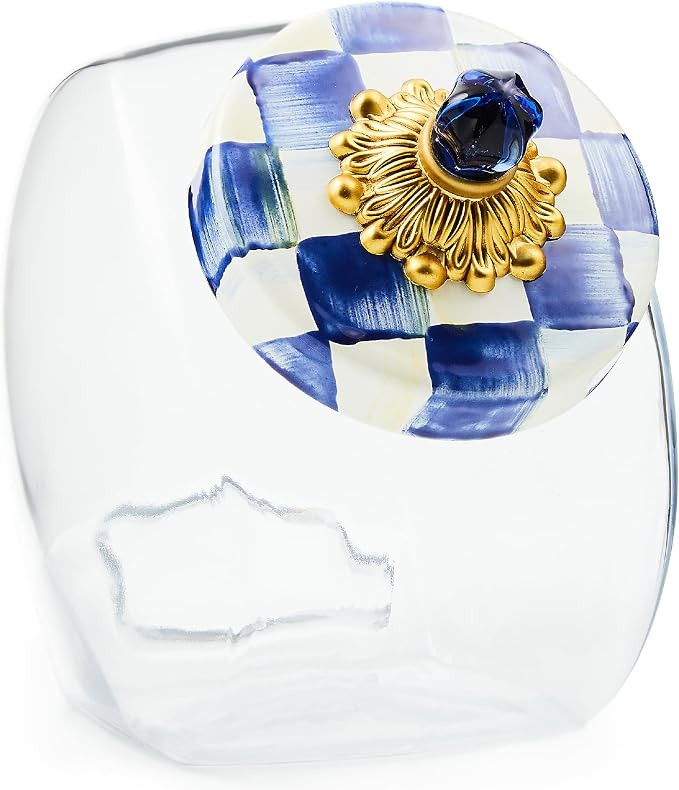 MACKENZIE-CHILDS Cookie Jar with Enamel Lid, Large Glass Treat Jar or Kitchen Jar, 1-Gallon Capac... | Amazon (US)