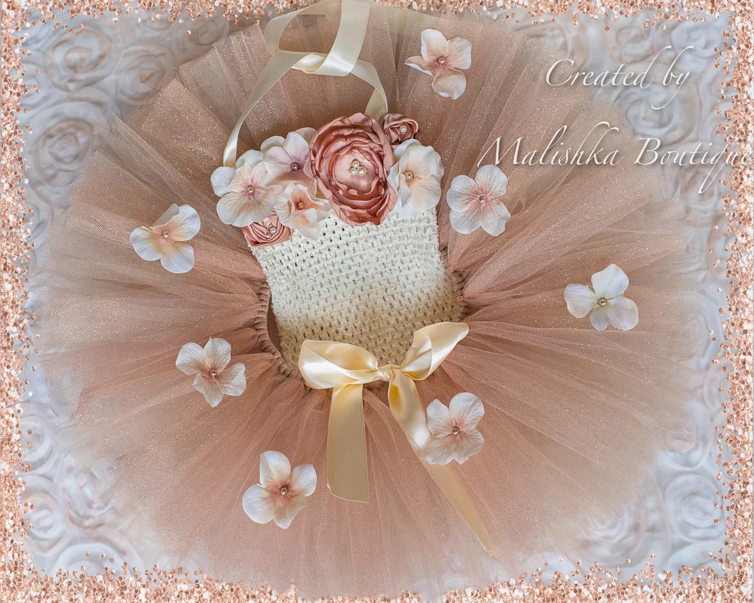 Fairy Birthday Dress, Cake Smash Photo Outfit for Baby Girl Party, Glitter Tutu Skirt With Flower... | Etsy (US)