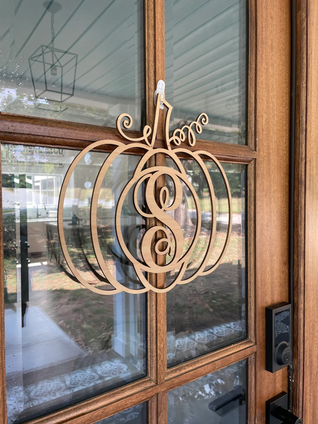 Pumpkin Door Hanger Pumpkin Initial Door Hanger Last Name - Etsy | Etsy (US)