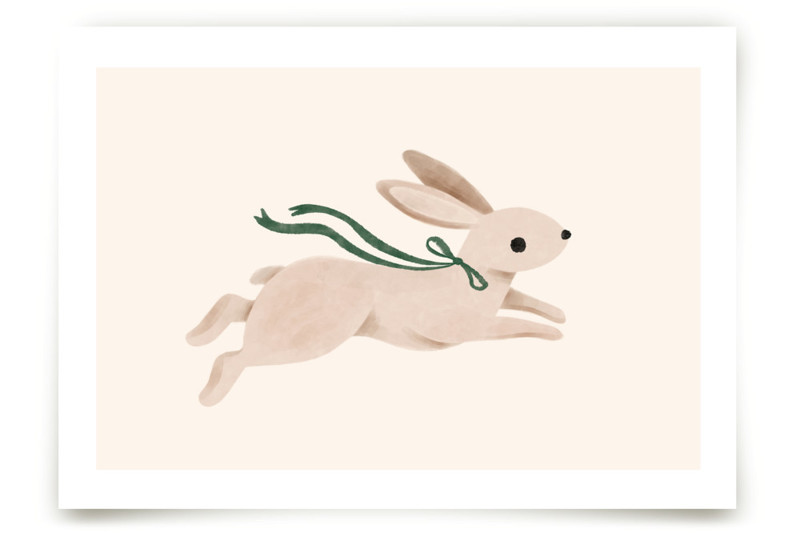 Rabbit With Bow | Minted