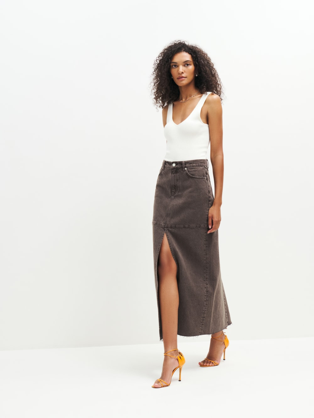 Tazz Maxi Denim Skirt | Reformation (Global)