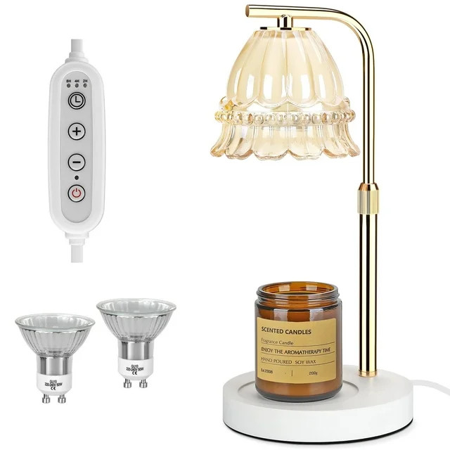 AstraMinds Glass Wax Melter Light with Timer, Dimmable & Adjustable Height - Yellow Vintage Home ... | Walmart (US)