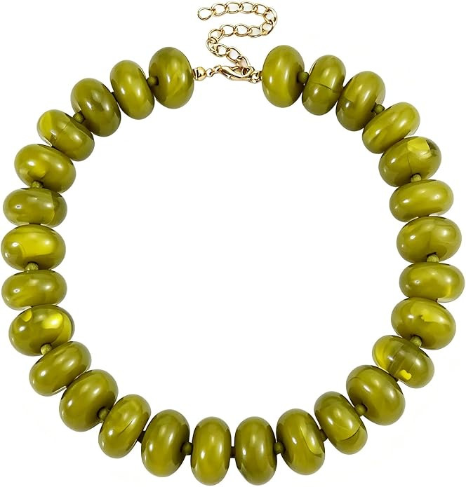 CSIYANJRY99 Chunky Beaded Necklace for Women, Large Colorful Resin Beads Statement Necklace, Boho... | Amazon (US)