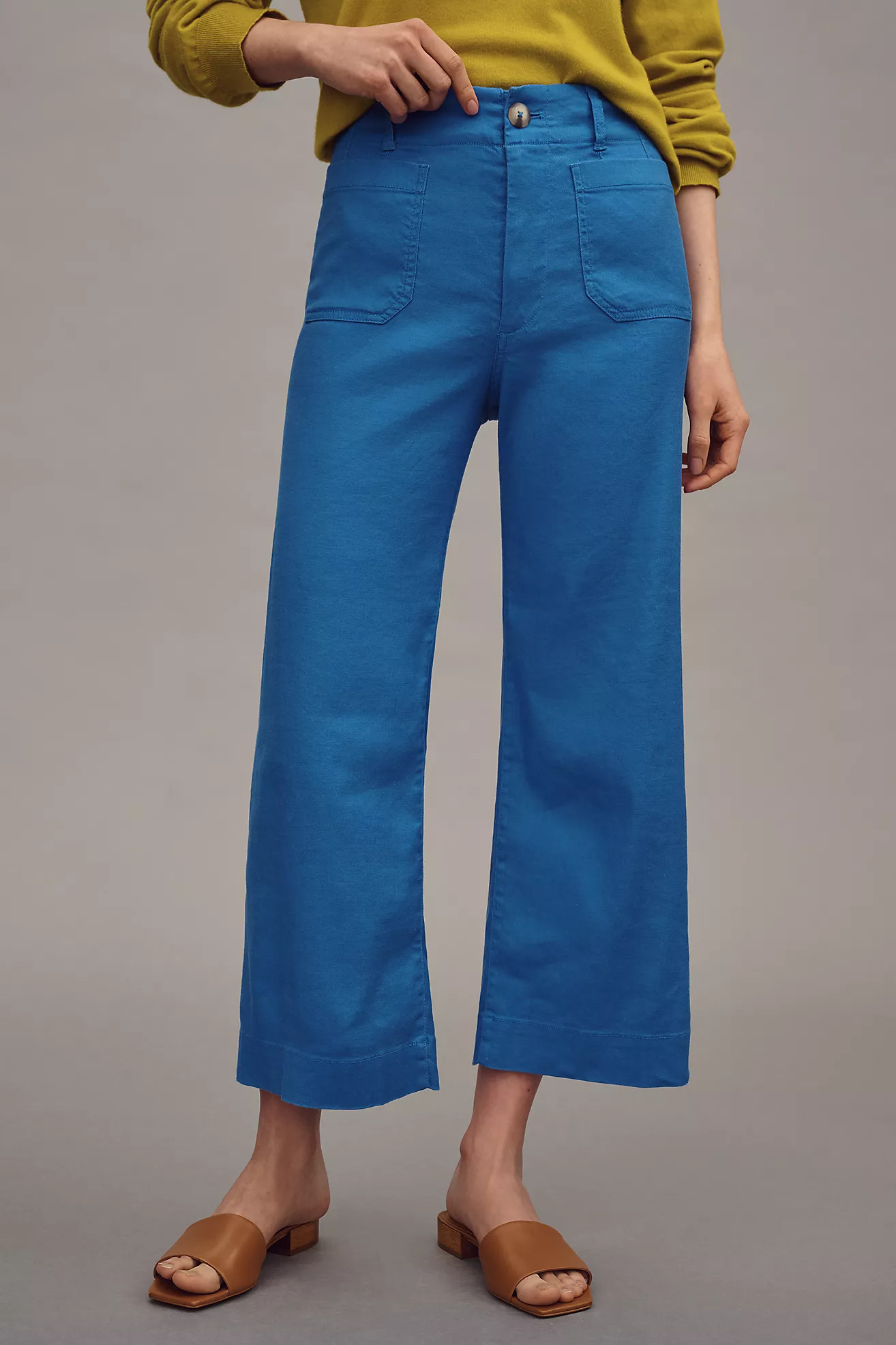 The Colette Cropped Wide-Leg Pants by Maeve: Linen Edition | Anthropologie (US)