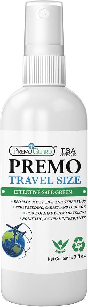Travel Bed Bug & Mite Killer Spray by Premo Guard 3 oz – Child & Pet Safe – Fast Acting – S... | Amazon (US)