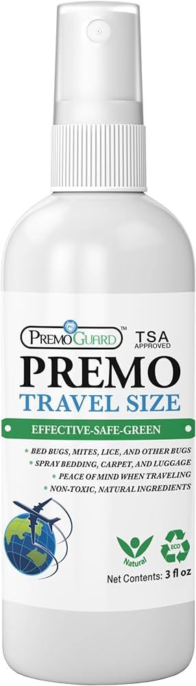 Travel Bed Bug & Mite Killer Spray by Premo Guard 3 oz – Child & Pet Safe – Fast Acting – S... | Amazon (US)