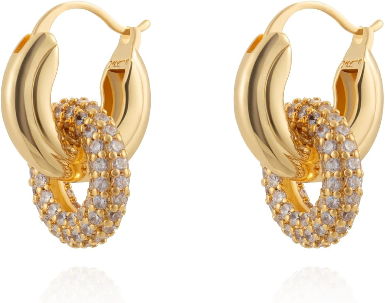 Milan Chiva Small Hoop Earrings for Women 14k Gold Plated Lightweight Huggie Drop Dainty Jewelry | Amazon (US)