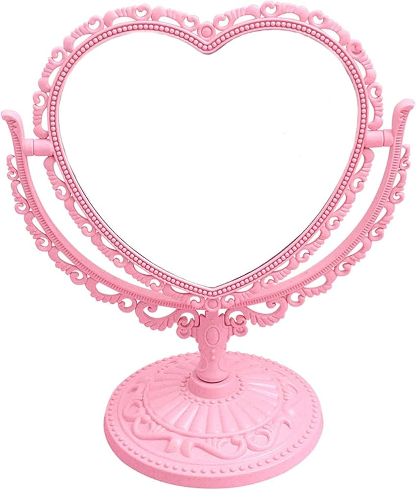 D&X 7-Inch Lovely Heart Mirror 360 Degree Rotation Double Sided Magnifying Makeup Mirror I Bathro... | Amazon (US)
