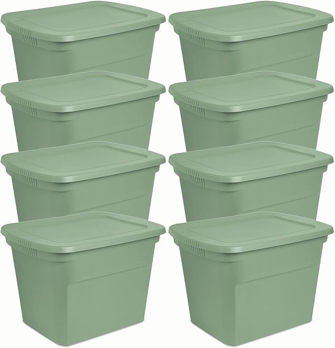 Sterilite 18 Gal Storage Tote, Stackable Bin with Lid, Plastic Container to Organize Clothes in C... | Amazon (US)