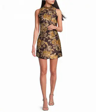 Irisa Jacquard Floral Sheath Mini Dress | Dillard's