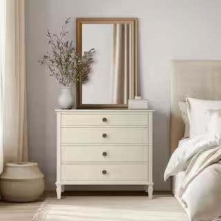 MADISON PARK Signature Victoria Antique Cream 4-Drawer 40 in. Wide Chest of Drawers MPS137-0315 -... | The Home Depot
