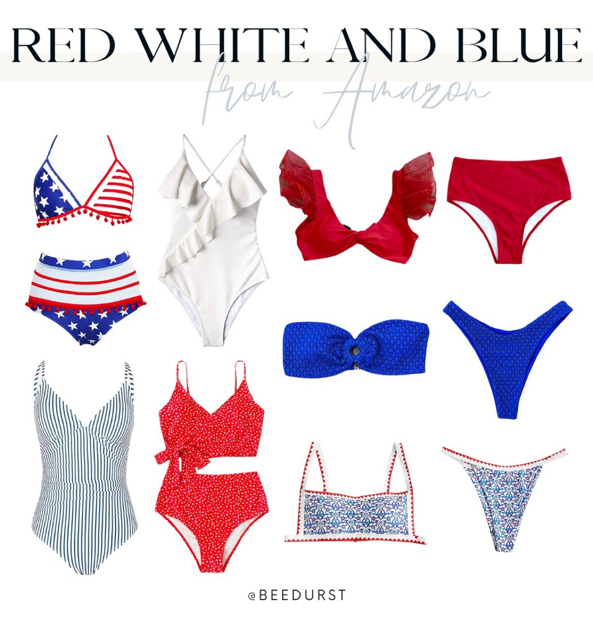 Memorial Day weekend!Memorial Day swim from Amazon, Red White and Blue swimsuit, patriotic swim, white one piece

#LTKswim #LTKunder50 #LTKSeasonal