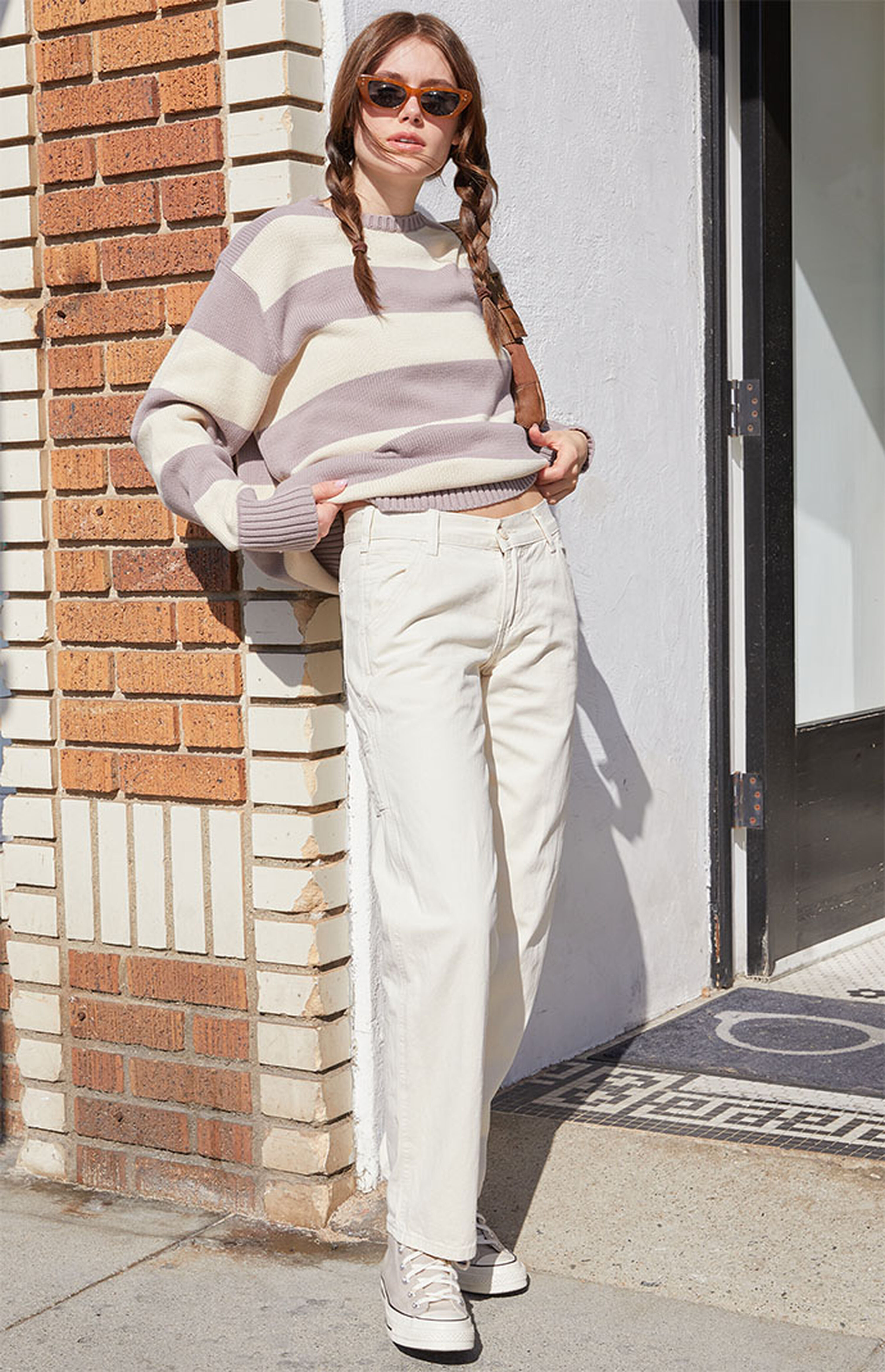 John Galt Off White Low Rise Utility Pants | PacSun