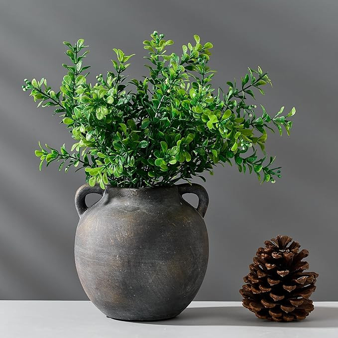 Ceramic Vase Rustic Vase for Home Decor, 5.8 Inch Terracotta Vase with Handles, Vintage Decorativ... | Amazon (US)