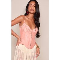 Peach Embroidered Floral Corset | PrettyLittleThing US